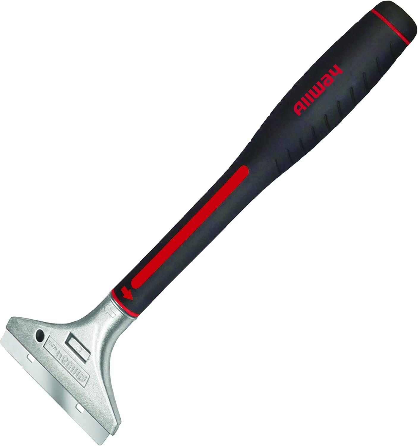 ALLWAY GTS-G Glass & Tile Scraper with Snap-On Blade Guard, 4" | Soft-Grip Handle, Easy Blade Change