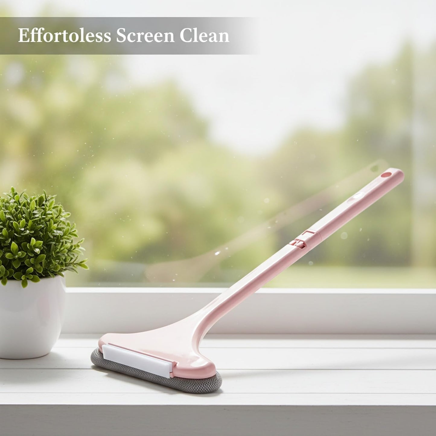 Versatile Double-Sided Screen & Glass Cleaning Brush, Multipurpose Mesh Tool for Fixed Windows, Durable PP Plastic