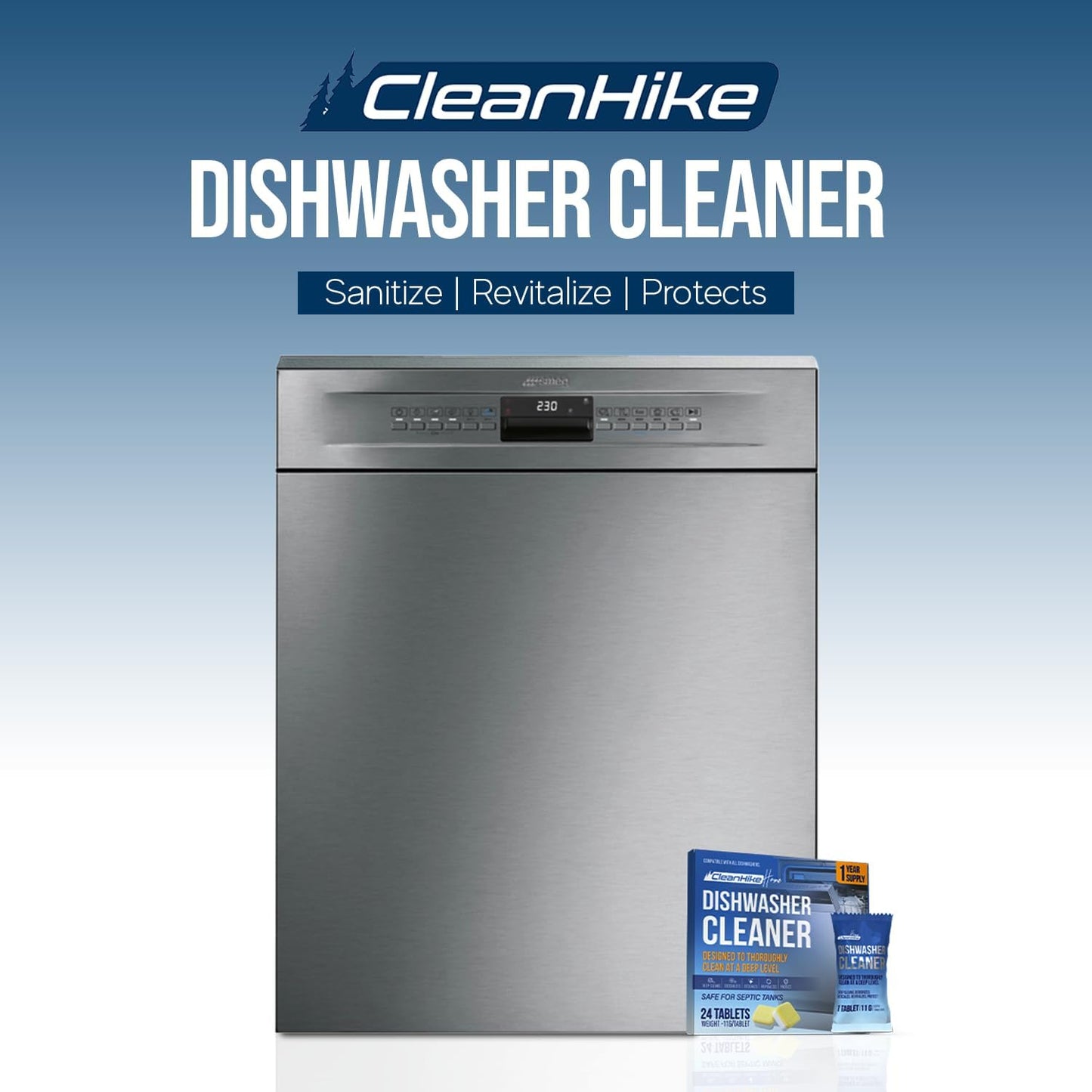 Dishwasher Cleaner Tablets - 24 Pack Dishwasher Cleaner and Deodorizer for Hard Water, Limescale, Calcium Buildup, Grease & Odors - Septic Safe Citric Acid Formula, 1 Year Supply