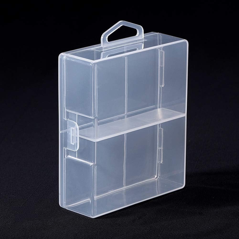 Fielect AAA/AA/C/D Battery Storage Case Holder Organizer Box Transparent
