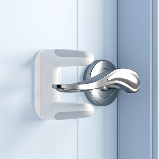SAFELON 2 PCS Baby Safety Door Lever Locks， Door Handle Locks for Childproof & Petproof, Invisible Switch to Prevent Children from Opening The Door, No Screws or Drill