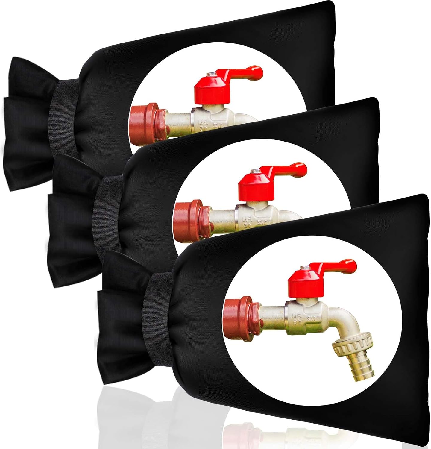 WYTAOHZL 3 Pack Outdoor Faucet Covers 9.8" W X 11.8" H Faucet Socks Winter Spigot Covers Insulated for Freeze Protection
