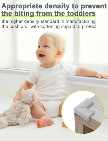 Foam Corner Protector Edge and Corner Guard, with 12.5 feet Length Foam Safety Bumpers, Baby Proofing Safety Table Corner Protectors (Coffee 12.5ft)