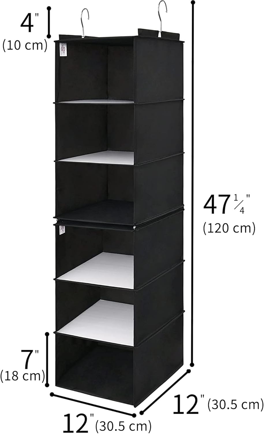 GRANNY SAYS 3-Shelf Hanging Closet Organizer and Storage, Collapsible Hanging Closet Shelves, Hanging Organizer for Closet & RV, Gray, 29 ½" H X 12" W X 12" D, 1-Pack