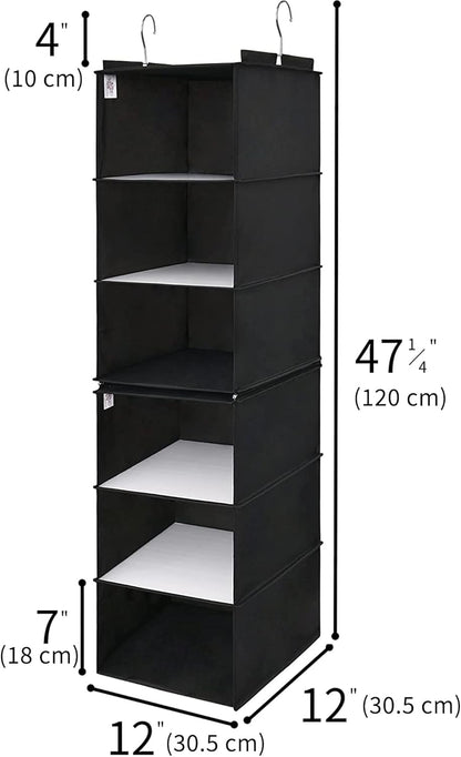 GRANNY SAYS 3-Shelf Hanging Closet Organizer and Storage, Collapsible Hanging Closet Shelves, Hanging Organizer for Closet & RV, Gray, 29 ½" H X 12" W X 12" D, 1-Pack