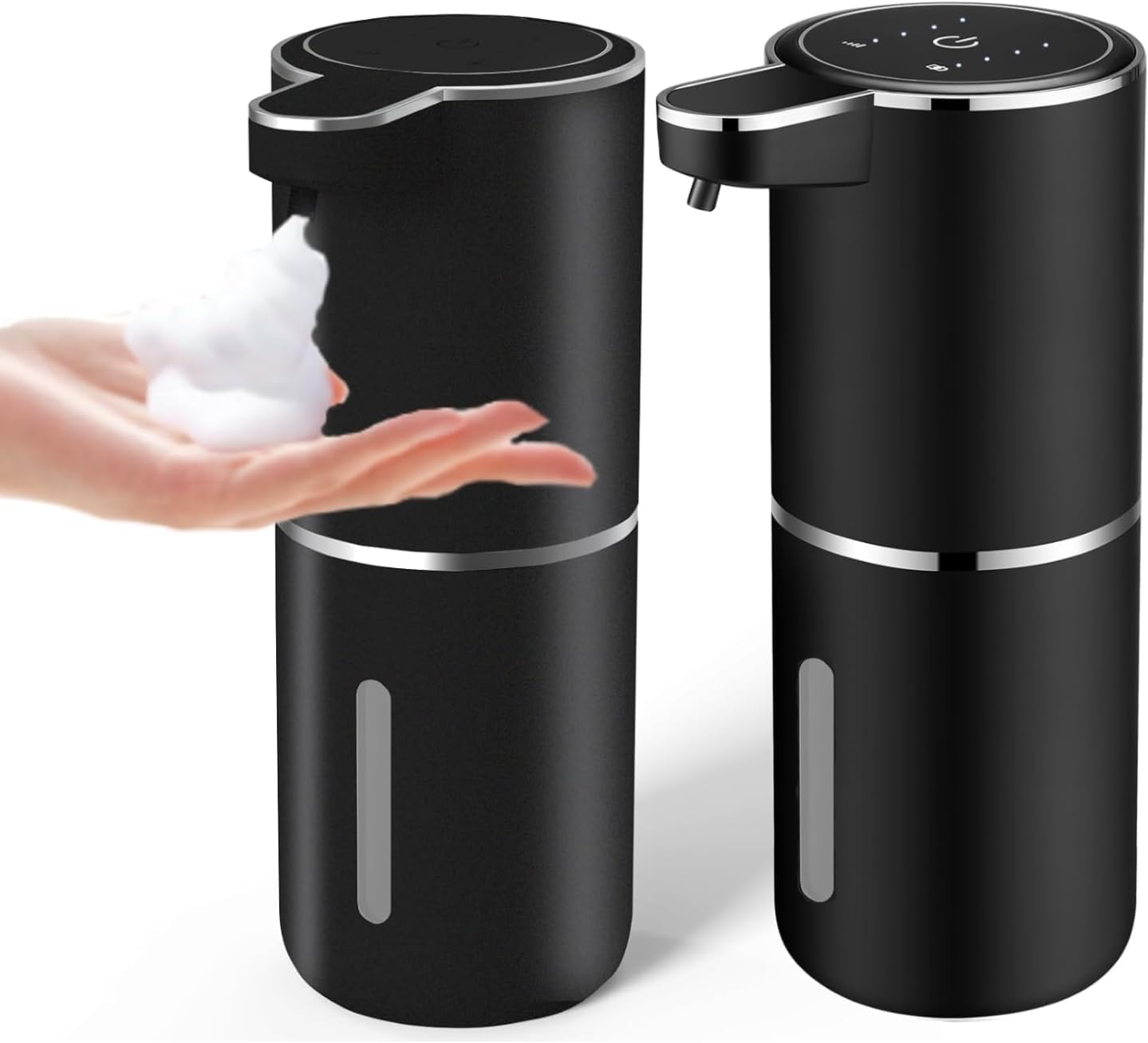 Automatic Soap Dispenser – Touchless Foaming Soap Dispenser 400ml USB Rechargeable Dispenser Electric Wall Mounted 4levels Adjustable Foam Soap Dispenser Pump for Bathroom Kitchen(Silver)