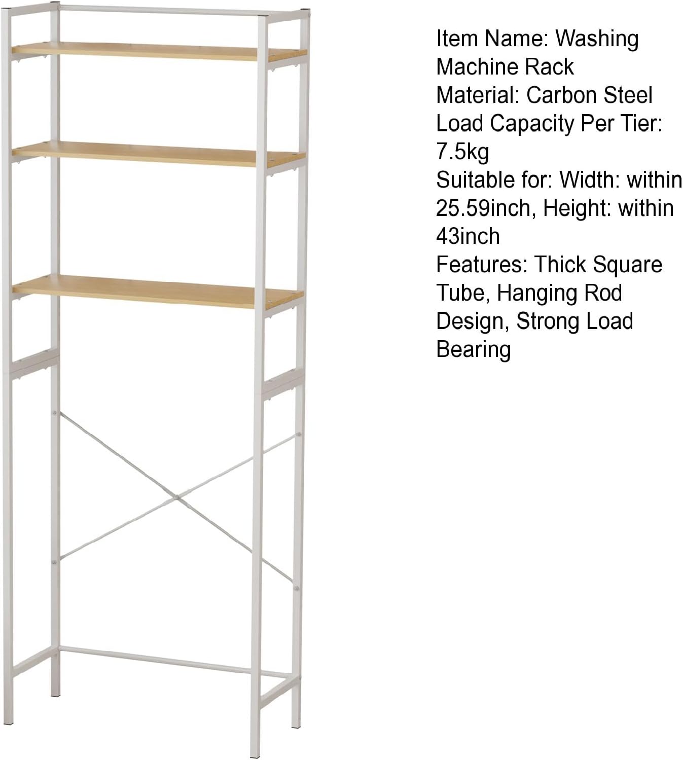 Over Washer and Dryer Shelves,Heavy Duty Laundry Room Storage Organization Clothes Drying Rack, 3-Tiers Bathroom Storage Shelf, Laundry Room Storage and Organizer Standing Shelf