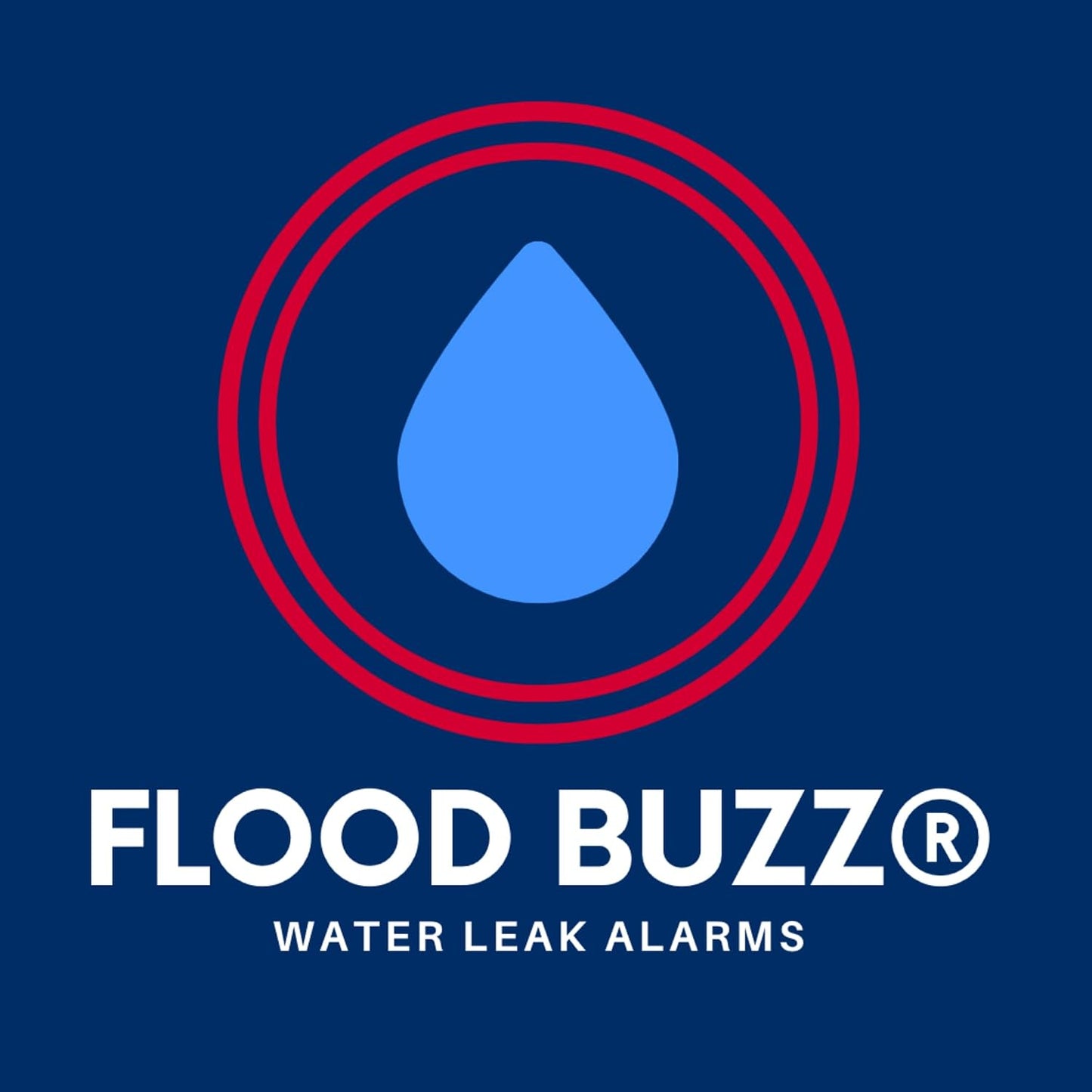 Flood Buzz Small Water Leak Detectors for Homes & Businesses - 6-Pack | No Setup Required - Patented Design - Use Under Sink, Toilet, Basement, RV, Water Heater, Dishwasher - Reusable Alarm