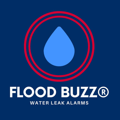 Flood Buzz Small Water Leak Detectors for Homes & Businesses - 6-Pack | No Setup Required - Patented Design - Use Under Sink, Toilet, Basement, RV, Water Heater, Dishwasher - Reusable Alarm