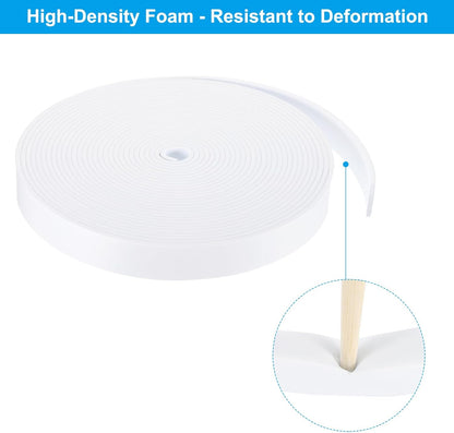 PATIKIL Weather Stripping Door Seal Strip, 3/8 Inch x 1/4 Inch x 32 Ft Self Adhesive Soundproof High Density Foam Tape Insulation for Door Window Air Conditioning, White - Colors A