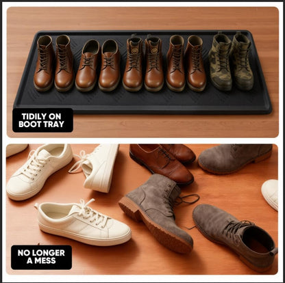 HIYARD Rubber Boot Tray, Shoe Tray for Entryway, Multipurpose Boot Mat, Shoe Mat Indoor and Outdoor, 16x27.5,Black