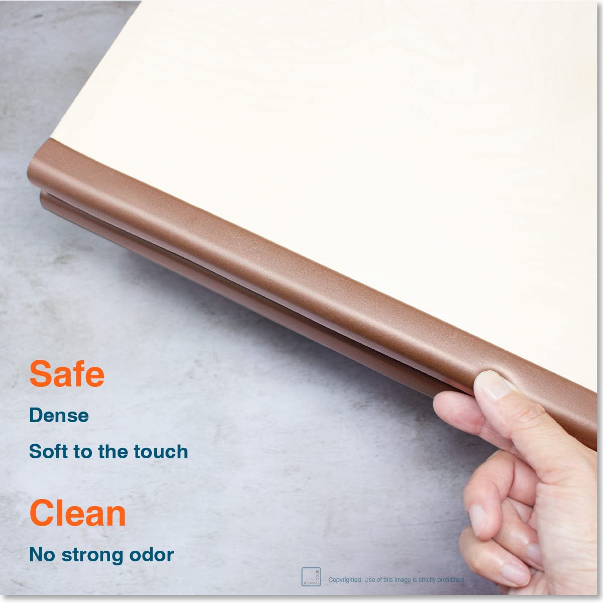 Roving Cove HeftyFit Edge Protector for Baby Proofing (6ft Large Edge Only), Heavy-Duty Soft Furniture Edge Bumper Guards, Desk Edge Cushion, Wall Corner Covers, 3M Adhesive, Oyster White (Off White)