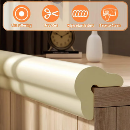 Edge Protector for Baby, Desk Edge Cushion, Black, 6.56ft | Waterproof Foam Cushion with Adhesive Tape, Soft Furniture Edge Bumper Guards, Baby Proofing Corners and Edges