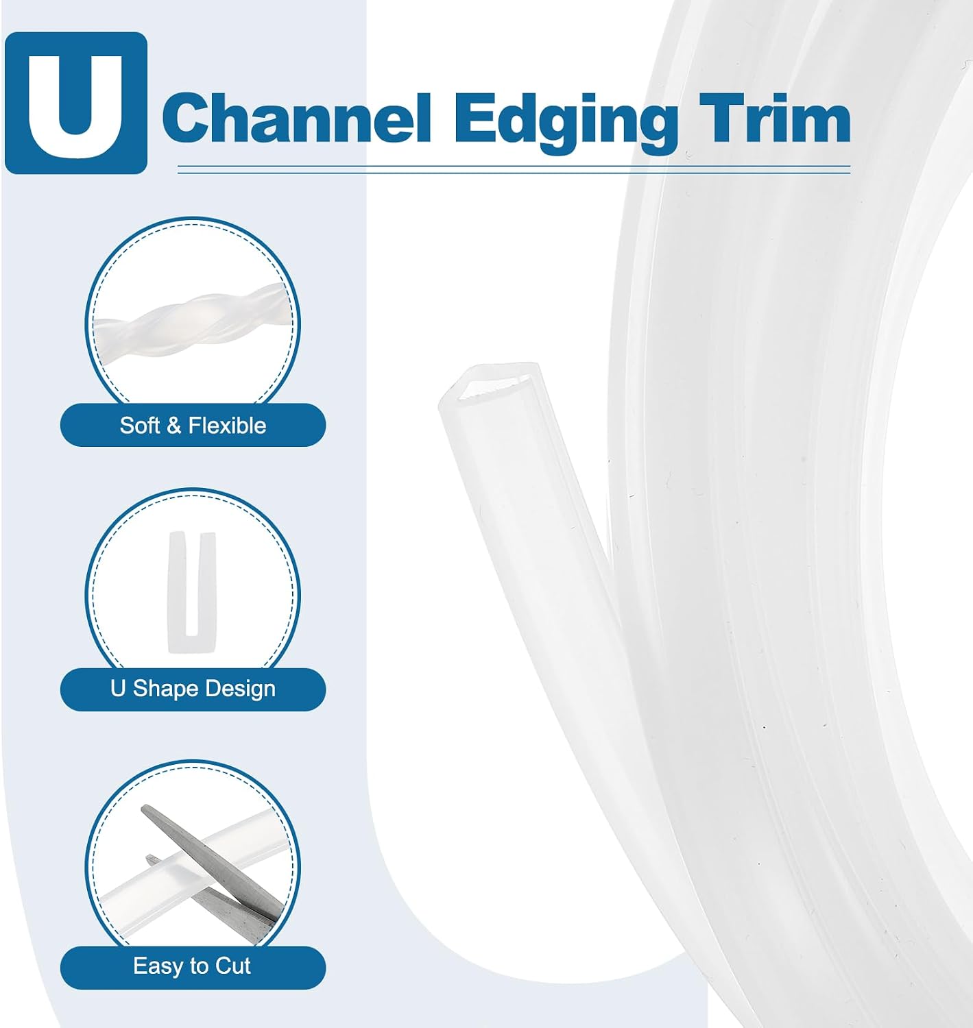 PATIKIL U Channel Edging Trim, 26Ft Sheet Metal Edge Guard Protector Rubber Edge Trim Air Sealed Seal Strip, 5/64" Slot, Fits 1/16"-5/64" Edge, 9/32" x5/128 x5/32