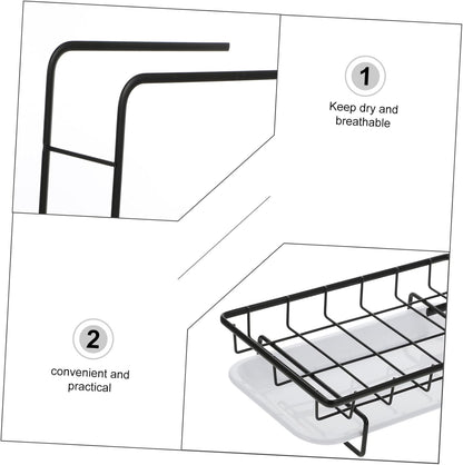 PRETYZOOM 1pc Kitchen Dual-Purpose Storage Rack Dishcloth Sponge Draining Rack Modern Design for Sponges Cleaning Soaps Wall-Mounted Kitchen Organizer