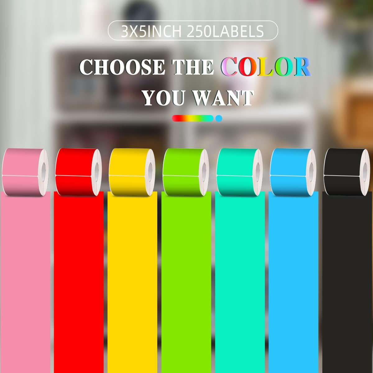 PARLAIM 3 X 5 Inch Rectangle Adhesive Color Coding Stickers,Square Inventory Stickers -250 Per Dispenser Box (Fluorescent Green)