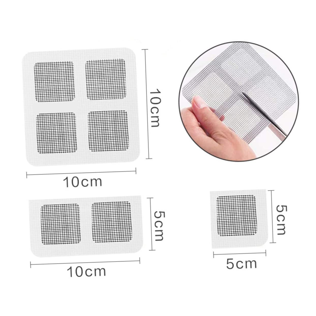 20pcs Screen Repair Kit Fiberglass Mesh Patches Easy to Install Window Screen Fix for Home Use DIY Strong Adhesive for Windows and Doors
