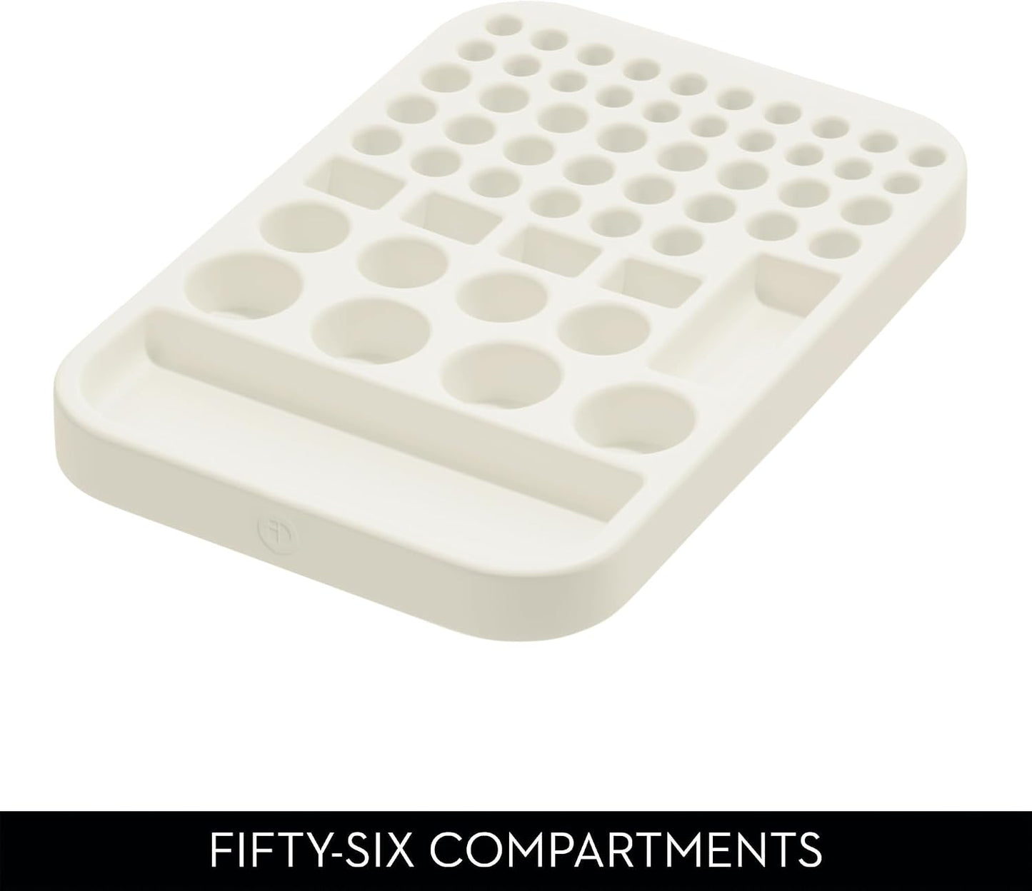 iDesign Plastic Divided Battery Organizer Insert, Coconut | 7.6" x 11.1" x 1"