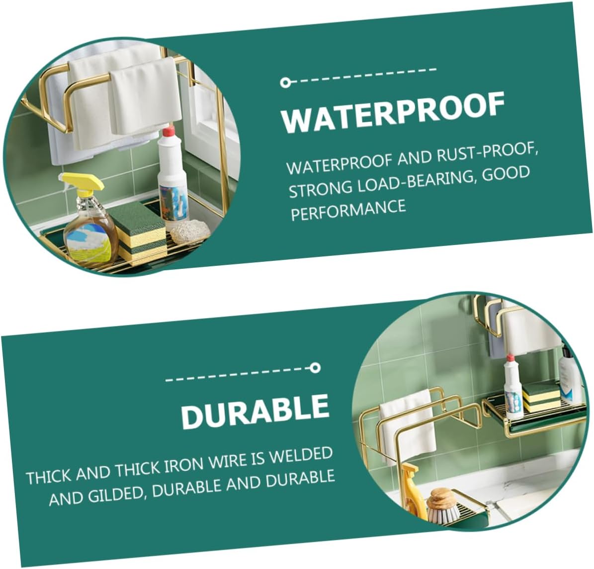 PRETYZOOM Wall-mounted Sponge Rack for Kitchen Lightweight Draining Stand Multi-functional Storage Organizer for Cloths and Cleaning Tools