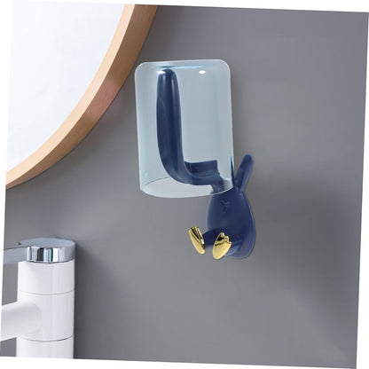 Zerodeko Wall-Mounted Toothbrush Holder with Cup and Cover Easy Installation Bathroom Organizer for Toothbrushes and Cups Space-Saving Design for Home and Dorm Use