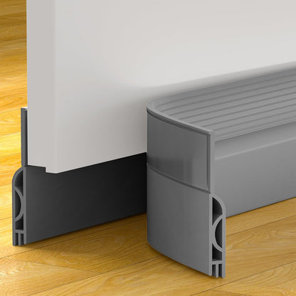 Door Draft Stopper, Door Sweep for Bottom of Door, Weather Stripping Door Seal Gap Filler Bottom Blocker Soundproof Cold Air Insulation Save Energy Installs Quickly and Easily (White, 39‘’)