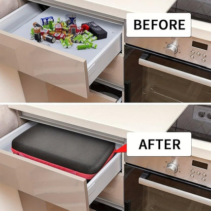 EVA for battery Organizer Case Holds 200+ Cells with Tester - Storage for AA AAA 9V C D Coin - Black Travel Box 35x25cm