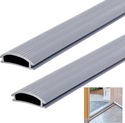 2 Pcs 36 Inch Vinyl Replacement Insert for Adjustable Height Aluminum Thresholds with Seals 1-5/16 x 3/8 Vinyl Replacement Insert for Front Under Door Weather Stripping Seal Exterior (Gray)