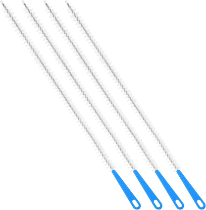 Molain 4 Pack Drain Cleaning Brush, 23.6inch Long Flexible Drain Clog Remover Tool Pipe Brush Cleaner with Nylon Bristles Rust-Resistant Sink Drain Cleaner for Toilet Kitchen Sink Shower Bathroom Tub