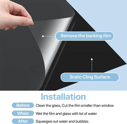 Niviy Frosted Glass Window Privacy Film Decorative, Static Cling Bathroom Window Frosting Film Day and Night Windows Cling Home Glass Door Cover, 17.5 inch x 78.7 inch