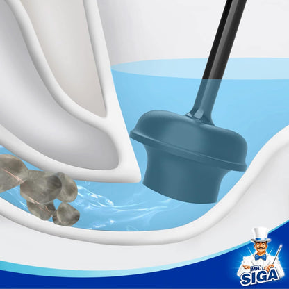 MR.SIGA Toilet Plunger with Holder, Heavy Duty Toilet Plunger and Holder Combo for Bathroom Cleaning, White