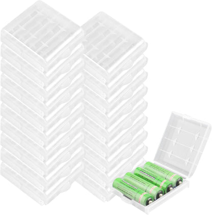 KEEPOW 12 Pcs AA/AAA Battery Storage Case Holder Box, Clear Color