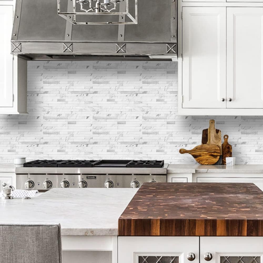 DICOFUN 10-Sheet Peel and Stick Backsplash Wall Tile, PVC Kitchen Backsplash Peel and Stick in Sandstone, 9.4 sq.ft