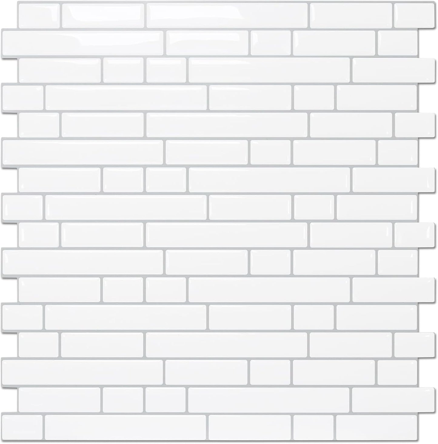 STICKGOO Thicker Design Peel and Stick, Self Adhesive Stick On Tile Backsplash for Kitchen and Bathroom, Beige & White, 12”×12”, 10 Sheets