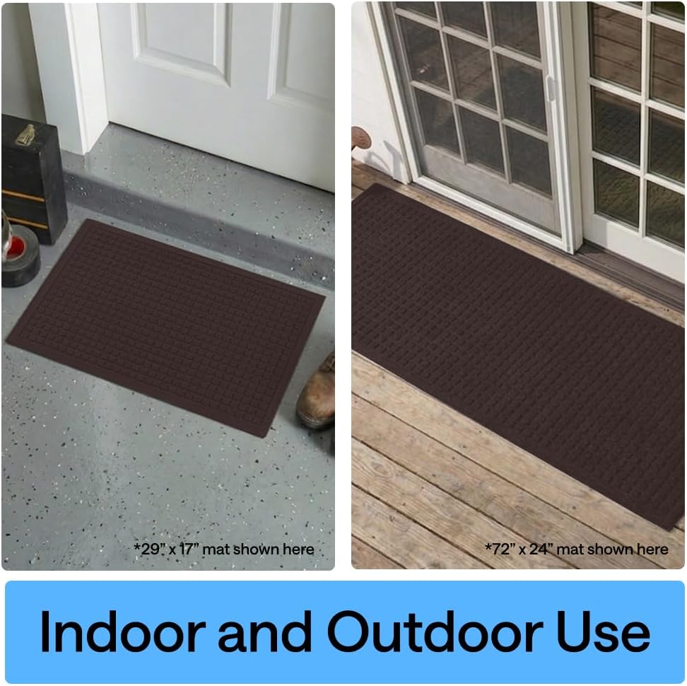 GORILLA GRIP® Ultra Absorbent Front Door Mat Outside Entrance, Traps Dirt and Moisture, HydroABSORB Indoor Outdoor Doormat Holds Up to 1.7 Cups Water, Stain and Fade Resistant Welcome Mat, 29x17 Black