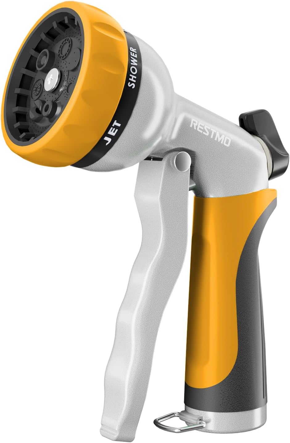 RESTMO Garden Hose Nozzle, Heavy Duty Metal Water Hose Nozzle with 7 Adjustable Spray Patterns, High Pressure Hand Sprayer with Flow Control for Watering Plants & Lawns, Washing Cars & Pets