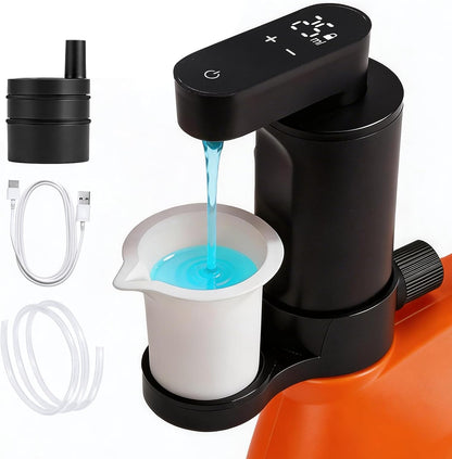 Electric Laundry Detergent Dispenser, Automatic Laundry Dispenser for Liquid Detergent, with Bottle Adapter, USB Recharg 8ml/s Flow, 5 Mode Smart Laundry Soap Pump for Laundry Room Organization, White