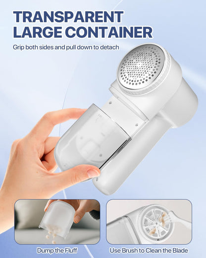 Lint Remover with LED Light, Rechargeable Fabric Shaver,3 Extra Blades | 3-Speeds Sweater Shaver with LED Display, Lint Remover for Clothes & Furniture, Type-C Cable, Birthday Gifts for Women