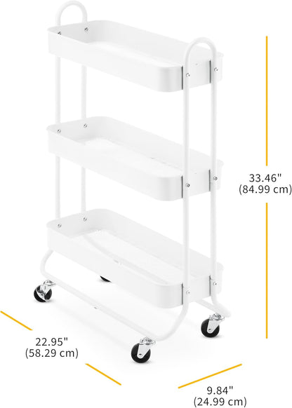 Whitmor 3 Tier Rolling Laundry Cart 8.50x26.0x31.0