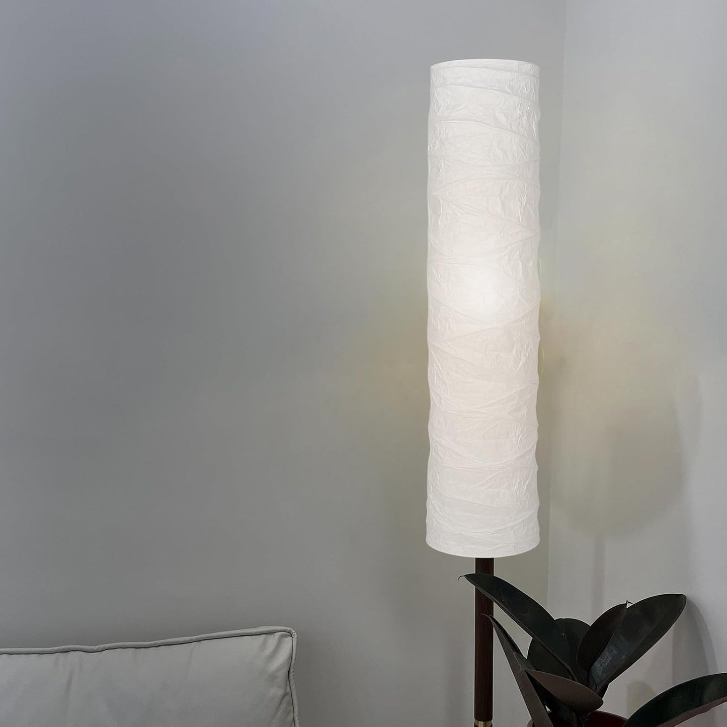 IMIKEYA Japanese Paper Floor Lamp Shade, Foldable Rice Paper Lampshade Cover Replacement, Soft Light Standing Lamp Shade for Modern Minimalist Living Room, Bedroom, Office Decor