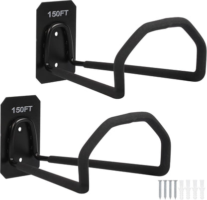 PeoMev Garden Hose Holder Wall Mount - Heavy Duty Water Hose Holders for Outside, Metal Hoses Hanger Sturdy Hose Reel Hooks for Garden