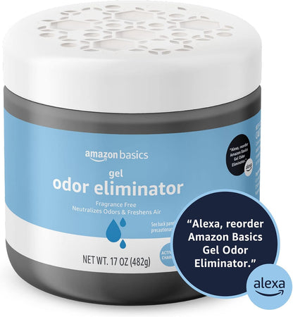 Amazon Basics Gel Odor Eliminator, Activated Charcoal, Lavender Scent, 17 Oz, 1-Pack