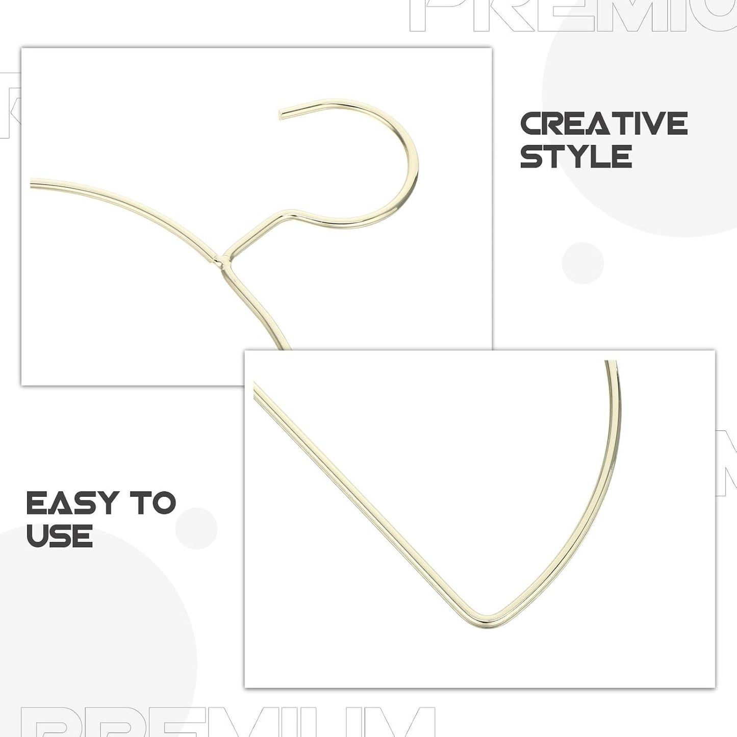 Kisangel 5pcs Wall Mounted Semi-Circle Iron Clothes Hangers in Golden Color, Easy Assembly and Slip-Resistant Drying Rack for Scarves and Towels, for Laundry Room and Closet Organization