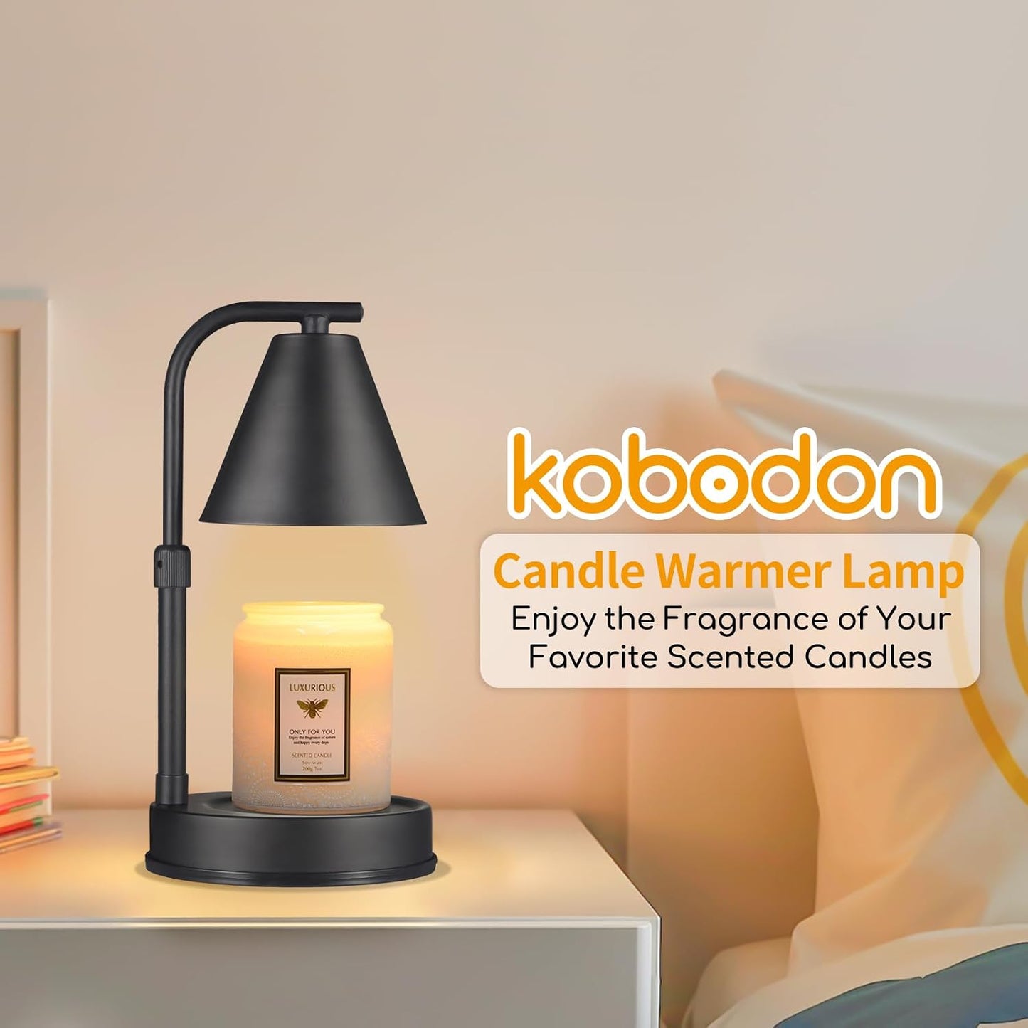 kobodon Candle Warmer Lamp with Timer, Electric Candle Lamp Warmer Birthday for Mom Women Home Bedroom Decor Wax Melt Warmer for Scented Wax with Jar Candles (Dragonfly)
