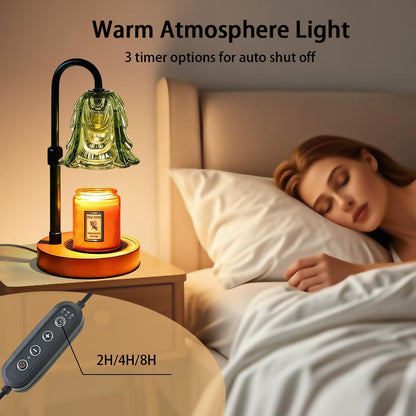 Candle Warmer Lamp with Timer Dimmer Adjustable Height for New Home House Bedroom Decor,Wax Melt Warmer with 2 Bulbs for Jar Candles, Gifts for Mom Women Friend Sister Mothers Day Birthday | Black