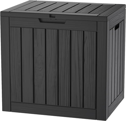 TARKARI 320 Gallon Lockable Resin Deck Box, Waterproof & UV-Resistant Outdoor Storage Box for Outdoor Cushion Storage, Garden Tools & Pool Accessories Storage, Black