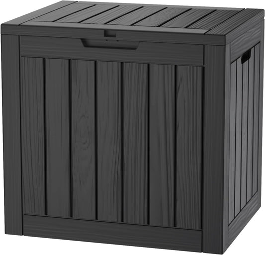 TARKARI 320 Gallon Lockable Resin Deck Box, Waterproof & UV-Resistant Outdoor Storage Box for Outdoor Cushion Storage, Garden Tools & Pool Accessories Storage, Black