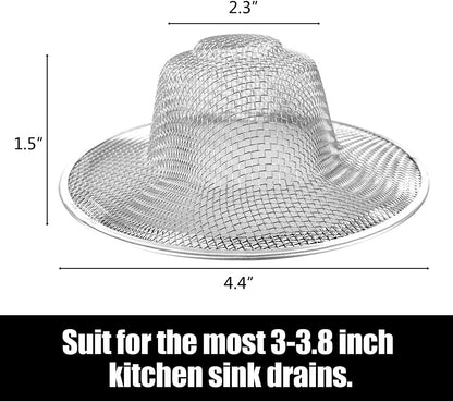 10pcs Mesh Sink Strainer, 4.5" Diameter Stainless Steel Slop Basket Filter Trap, Metal Kitchen Drain Strainer, Hair Basket Drain - Fits Most Kitchen Sinks, Bathroom Sinks,Shower Drains,Floor Drain