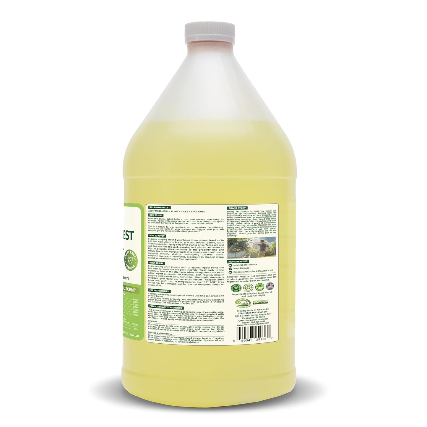 Mosquito Magician Ready-to-Use Mosquito Yard Spray 2 Gal (original scent) – Kills Mosquitoes, Fleas & Fire Ants, Repels & Prevents Ticks – Essential Oil Formula for Sprayers, Foggers & Misting Systems