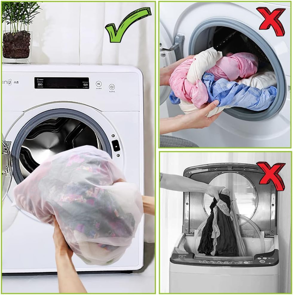 Tenn Well Extra Large Mesh Laundry Bags, 2 Pack 43 x 35 inch Jumbo Delicates Bag for Washing Machine, Large Mesh Bags for Delicates, Coats, Blankets, Bedding, Toys, Pet Items
