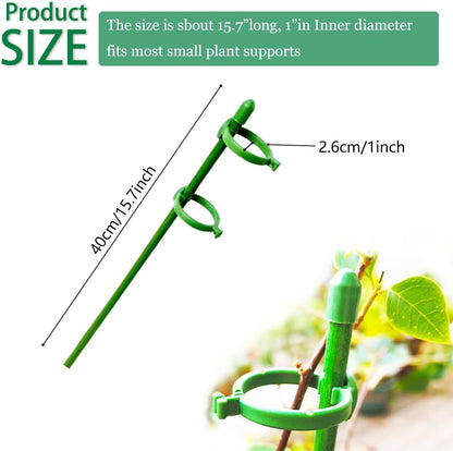 Belit 8 Pack Small Plant Support Plant Stakes, Garden Flowers Green Plant Support Ring, Planter Support Ring for Schlumbergera, Clivia, Vegetables, 5.5" Wide x 9.8" High